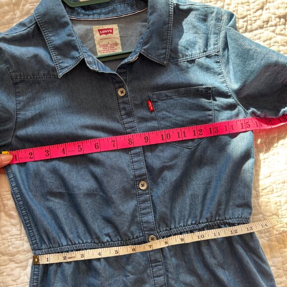 Levi's Chambray Button-Up Mini Dress - Womens XS or Girls L (12-13 yrs) - Picture 8 of 13